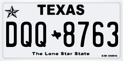 TX license plate DQQ8763