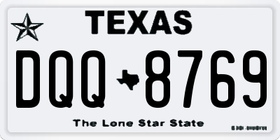 TX license plate DQQ8769
