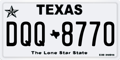 TX license plate DQQ8770