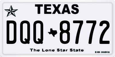 TX license plate DQQ8772