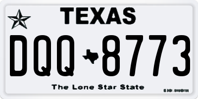 TX license plate DQQ8773