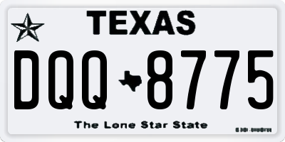 TX license plate DQQ8775