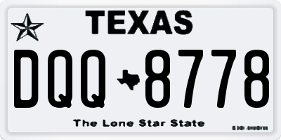 TX license plate DQQ8778