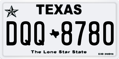 TX license plate DQQ8780