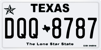 TX license plate DQQ8787