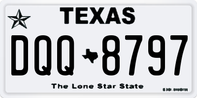 TX license plate DQQ8797