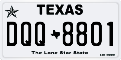 TX license plate DQQ8801