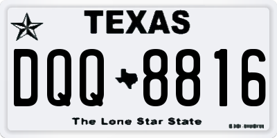 TX license plate DQQ8816