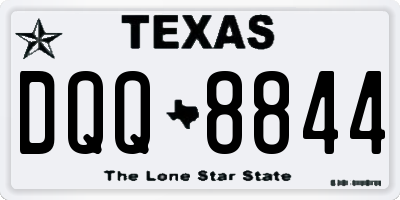 TX license plate DQQ8844