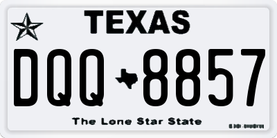 TX license plate DQQ8857