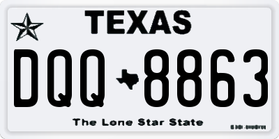 TX license plate DQQ8863