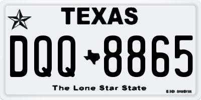 TX license plate DQQ8865