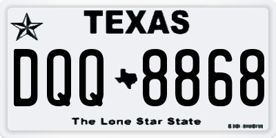 TX license plate DQQ8868