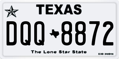 TX license plate DQQ8872