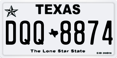 TX license plate DQQ8874