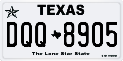 TX license plate DQQ8905