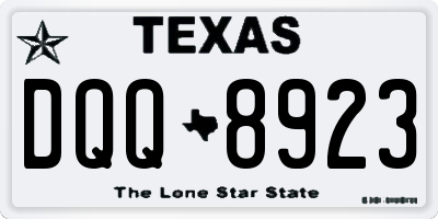 TX license plate DQQ8923
