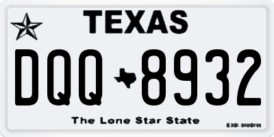 TX license plate DQQ8932