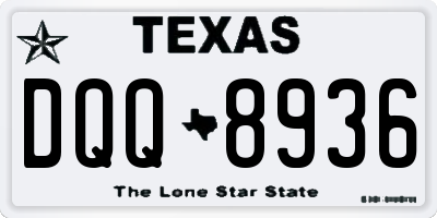 TX license plate DQQ8936