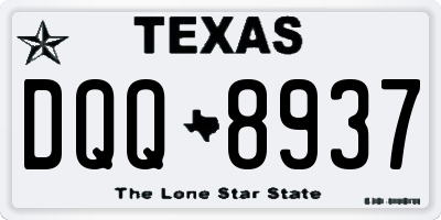 TX license plate DQQ8937