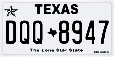 TX license plate DQQ8947