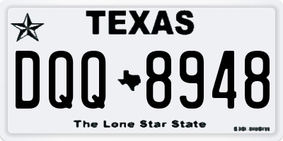 TX license plate DQQ8948