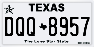TX license plate DQQ8957