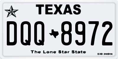 TX license plate DQQ8972
