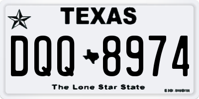 TX license plate DQQ8974