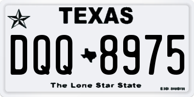 TX license plate DQQ8975