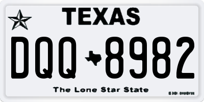 TX license plate DQQ8982