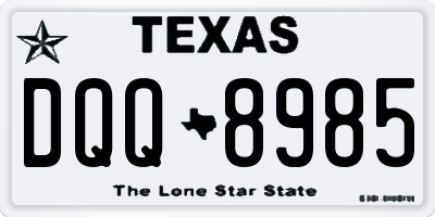 TX license plate DQQ8985