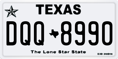 TX license plate DQQ8990