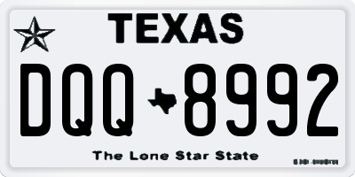 TX license plate DQQ8992