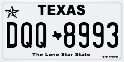 TX license plate DQQ8993