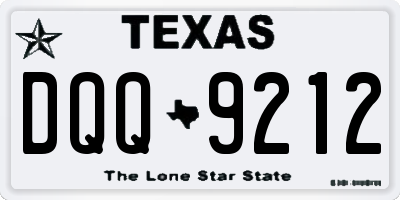 TX license plate DQQ9212