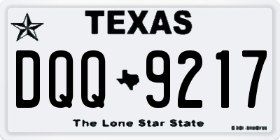 TX license plate DQQ9217