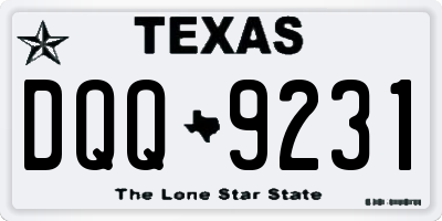 TX license plate DQQ9231