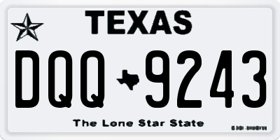 TX license plate DQQ9243