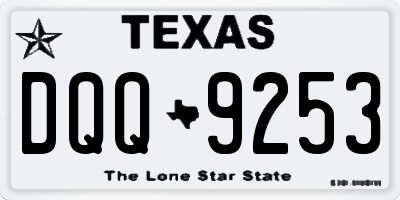 TX license plate DQQ9253