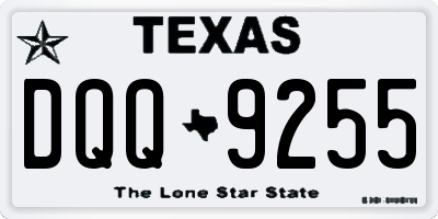 TX license plate DQQ9255