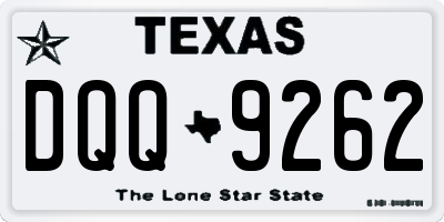 TX license plate DQQ9262