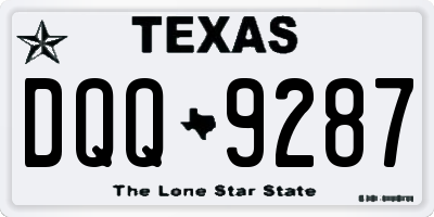 TX license plate DQQ9287