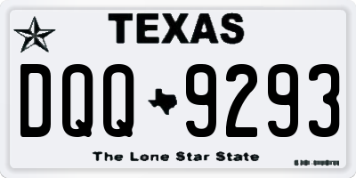 TX license plate DQQ9293