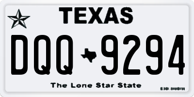 TX license plate DQQ9294