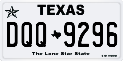 TX license plate DQQ9296