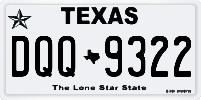 TX license plate DQQ9322