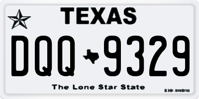 TX license plate DQQ9329