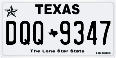 TX license plate DQQ9347