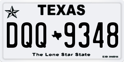 TX license plate DQQ9348
